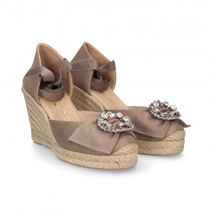 ESPADRILLE WEDGE ESPADRILLES ESPADRILLES BOUND BROCHES METALLIC PLOM