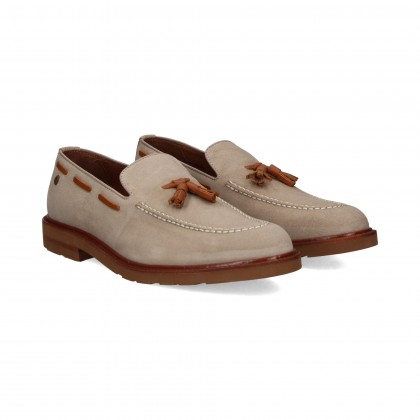 MOCASIN ANTE BEIGE POPOS MARRON