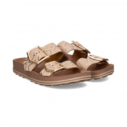 PALA 2 HEBILLAS REPTIL BEIGE