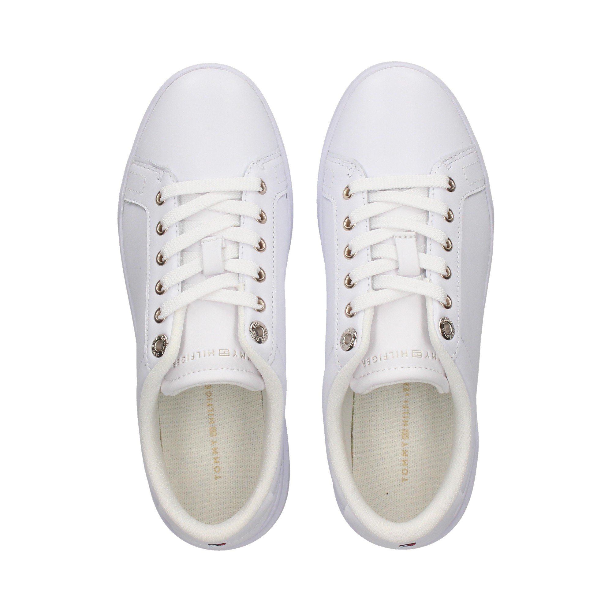 Tommy Hilfiger Bianco Polyurethane Women Sneaker