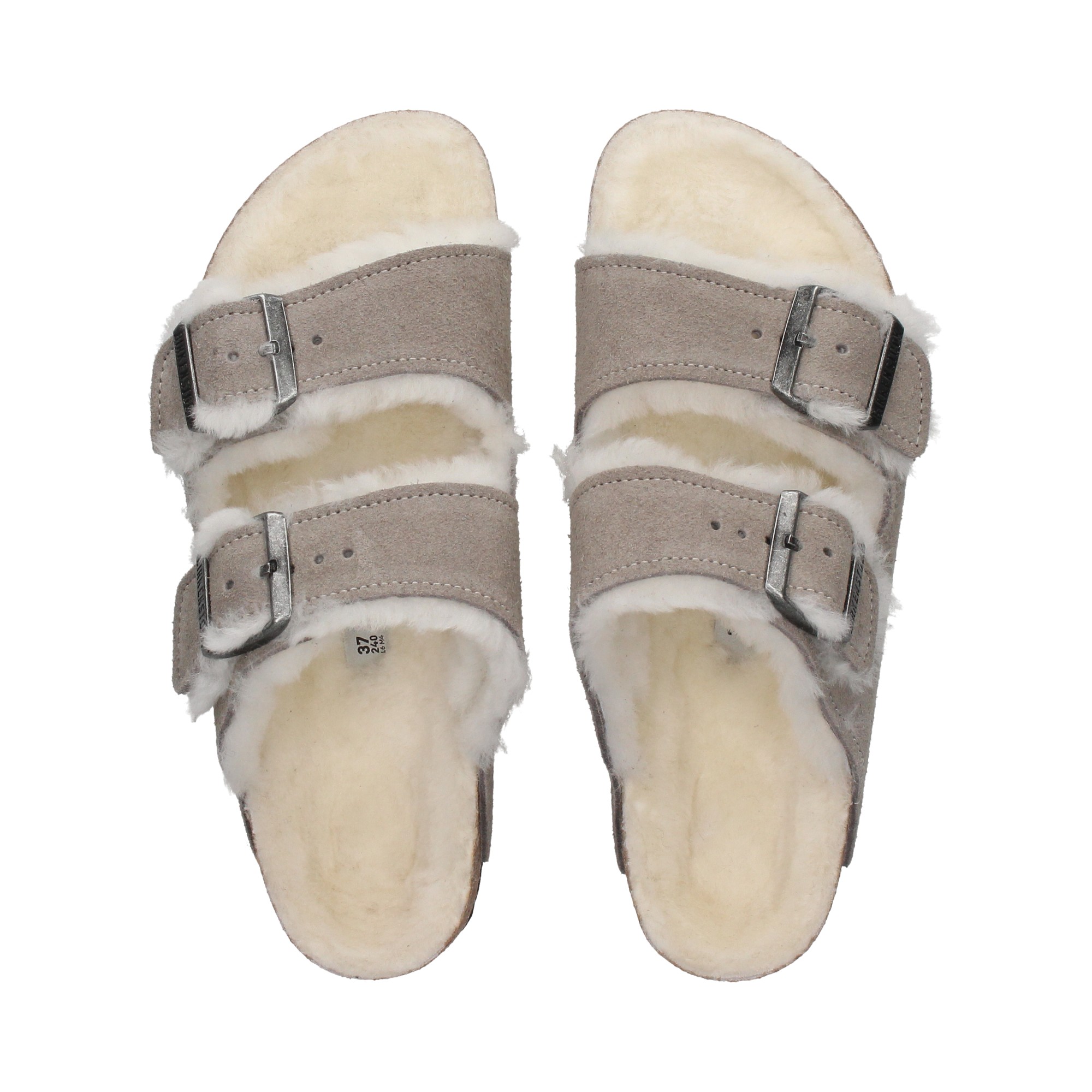 BIRKENSTOCK Women s Flat sandals Arizona VL Shearling STONE COIN
