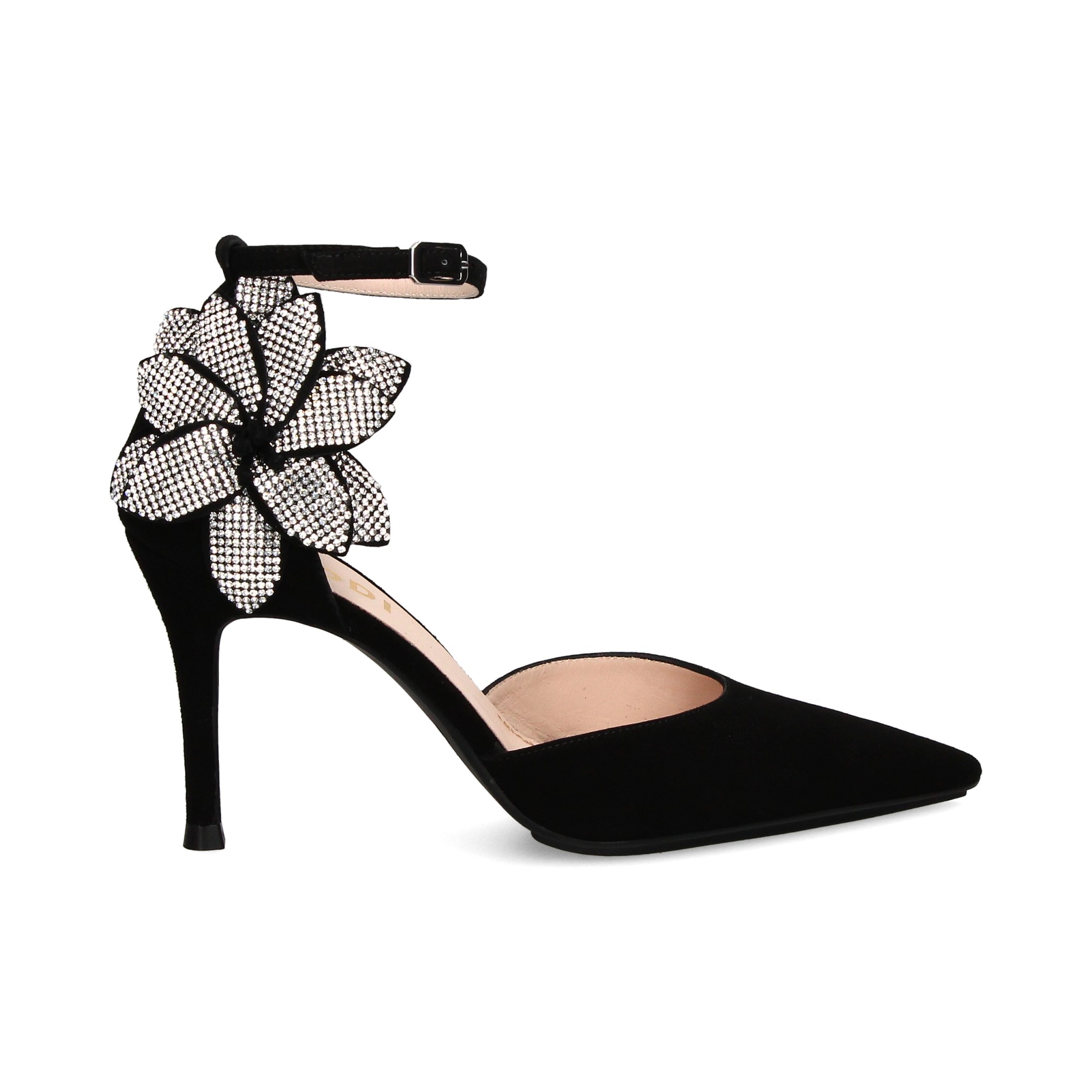 flor-strass-en-talon-ante-negro