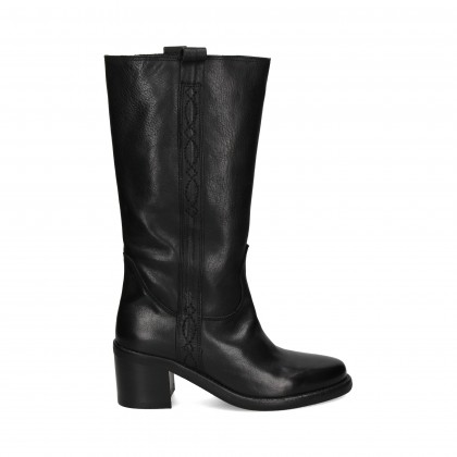 MEDIA BOTA VAQUERA PIEL NEGRA 06 CALF BLACK