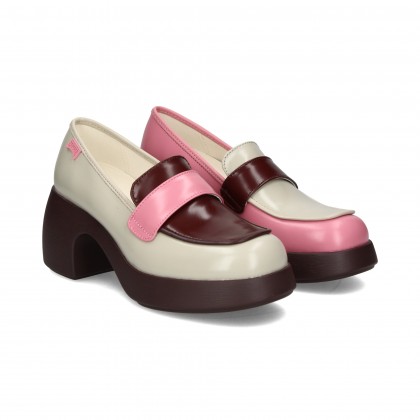 PALA MARRON MOCASIN BEIGE/ROSA