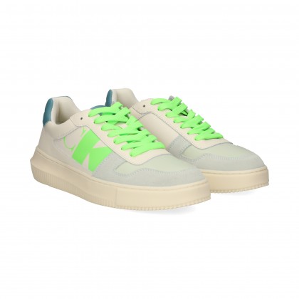 DEPORTIVO PIEL/ANTE BLANCO/VERDE