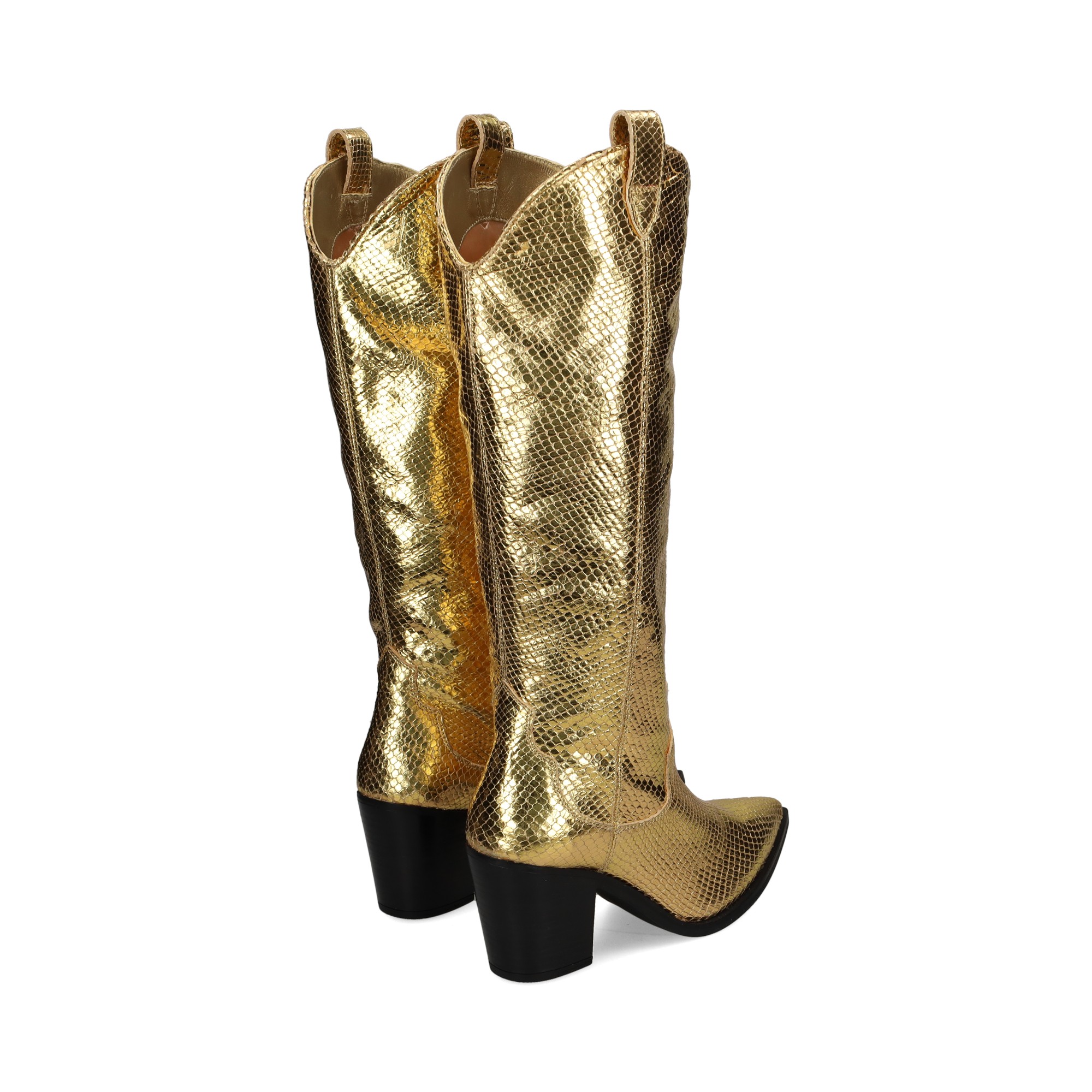 bota-cowboy-reptil-metalizada-oro