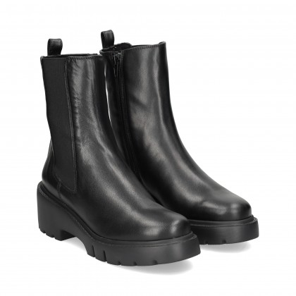 BOTIN PLAT.ELASTICO LADO PIEL NEGRO