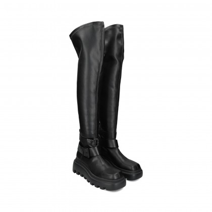 BOTA PLATAFORMA 2 HEBILLAS NEGRO