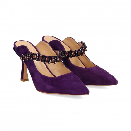 MULE CON STRASS ANTE VIOLETA