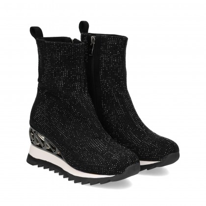BOTIN CUNA GLITTER NEGRO