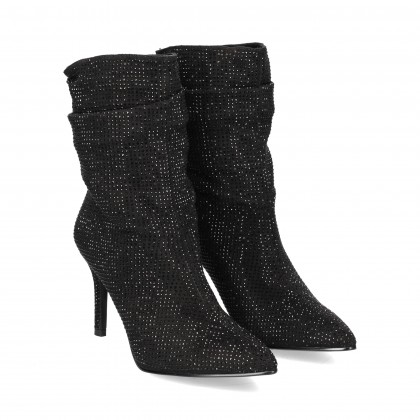 BOTIN ARRUGADO GLITTER NEGRO
