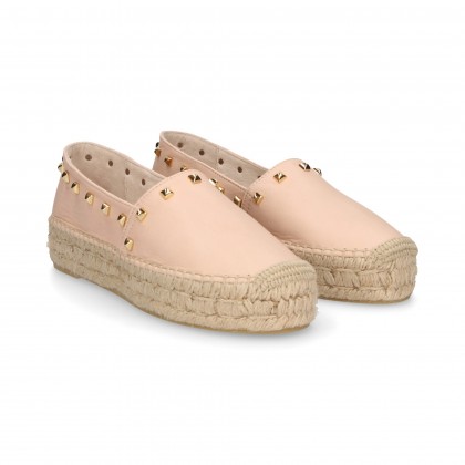 NUDE STUDDED ESPADRILLE LEATHER ESPADRILLE