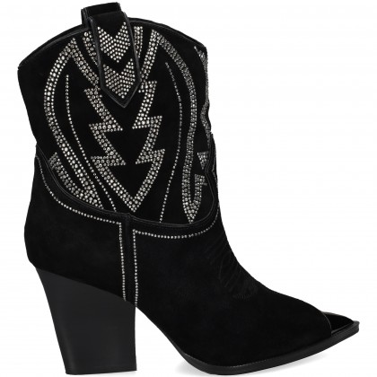 1/2 BOTA COWBOY ANTE NEGRO 6789 CRISTAL