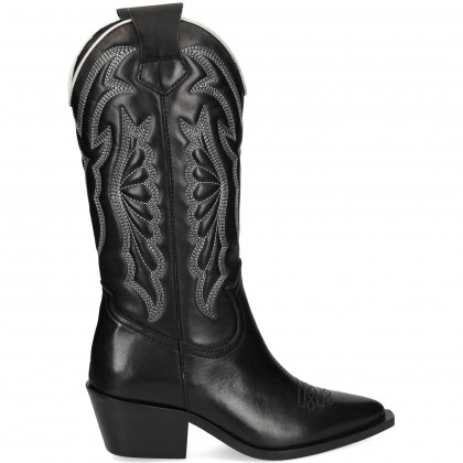 BOTIN COWBOY BORDADA NEGRO