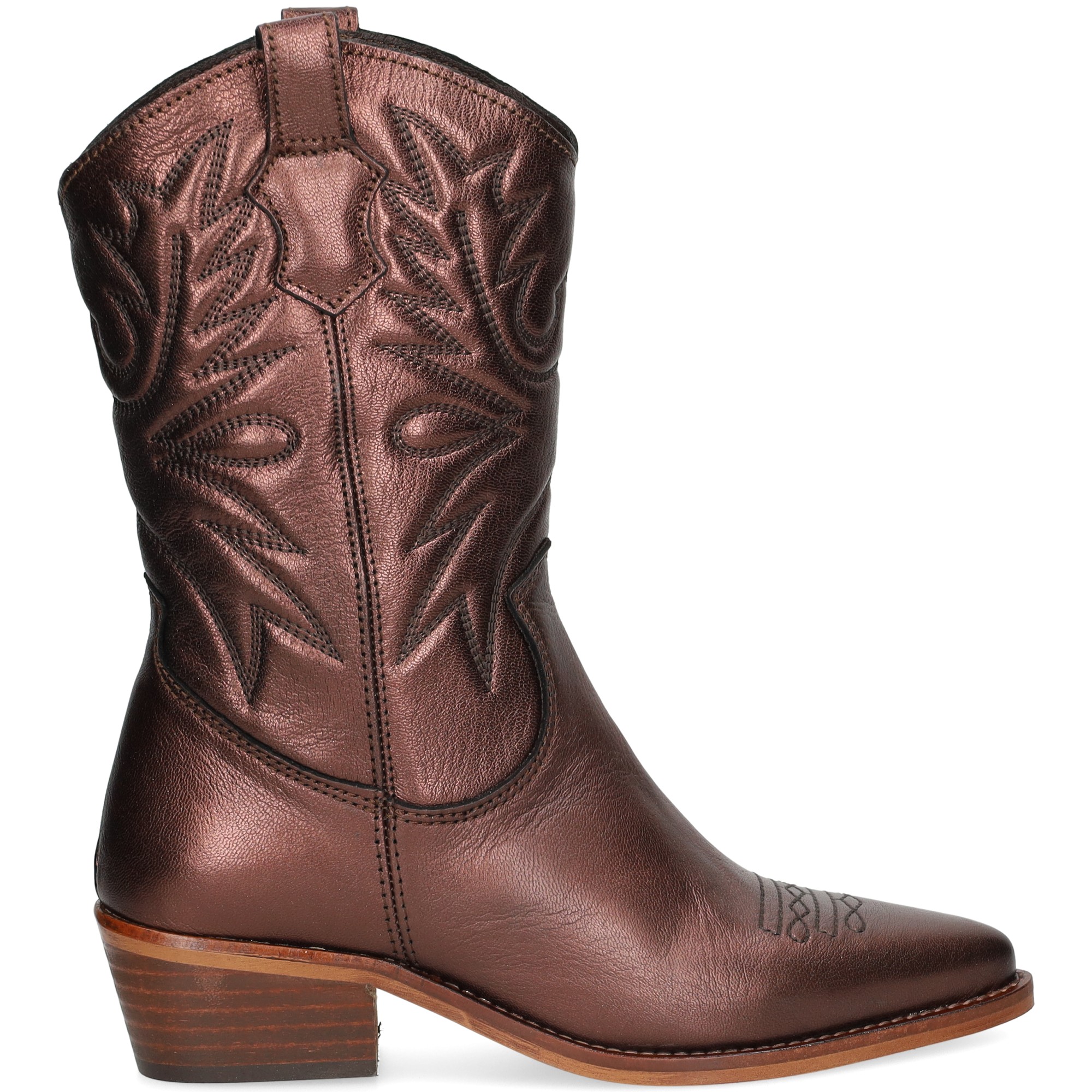 botin-cowboy-metalizada-marron