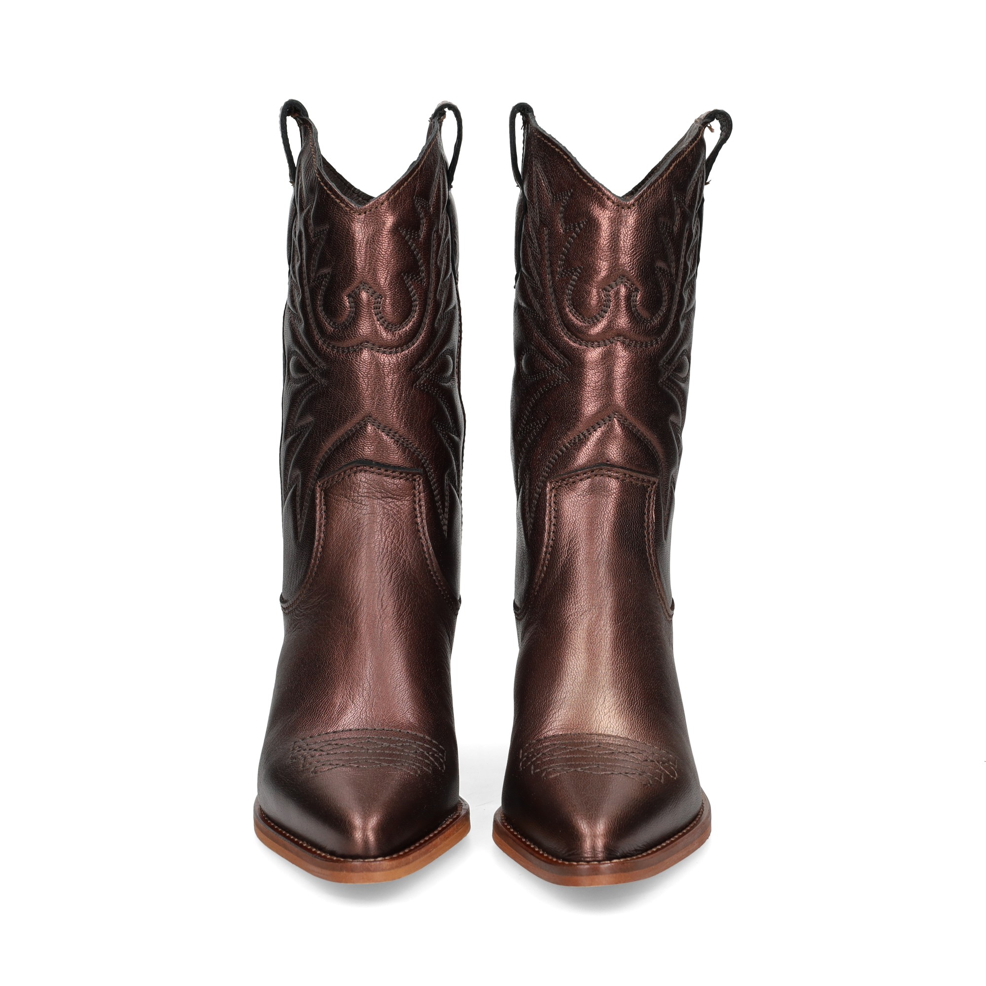 botin-cowboy-metalizada-marron