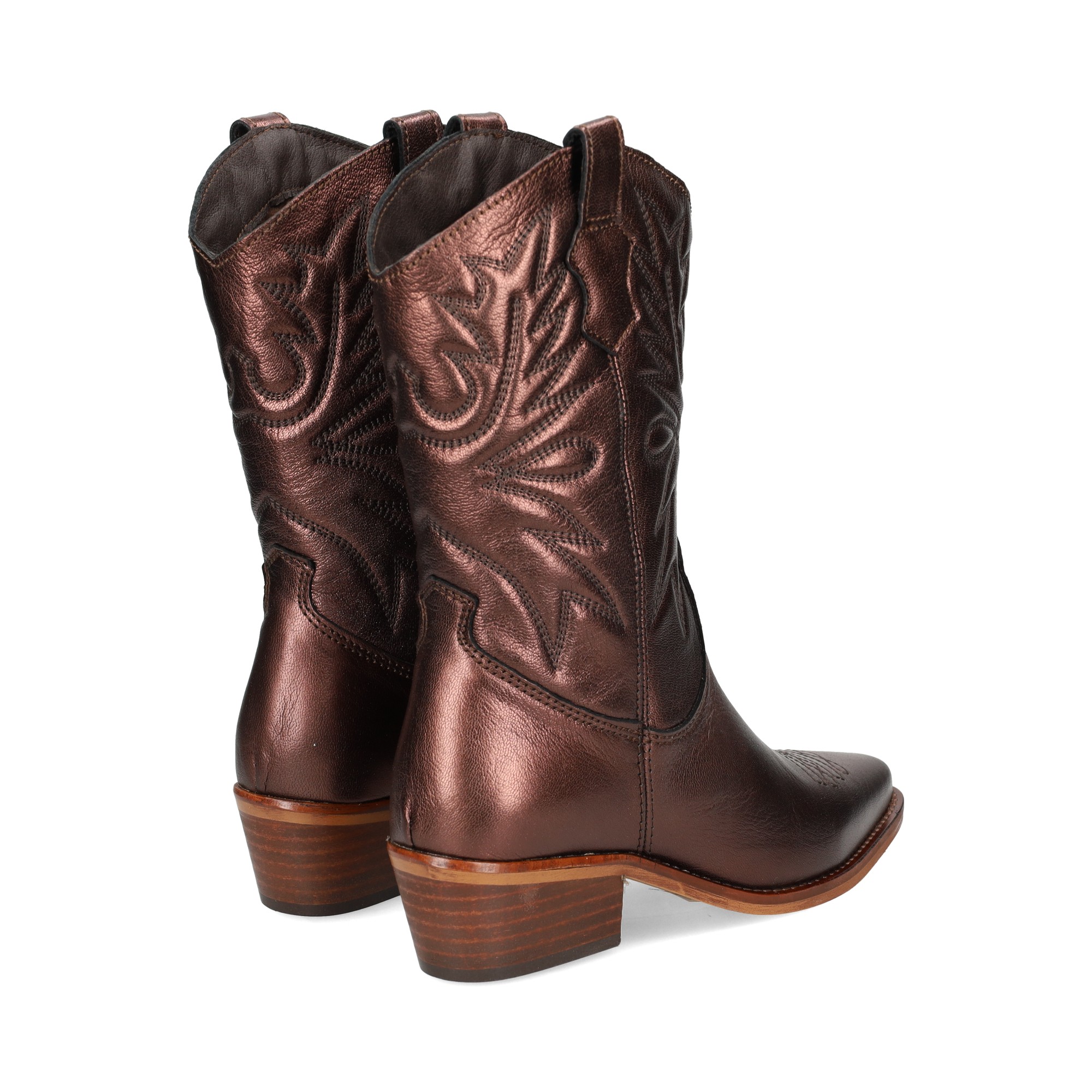 botin-cowboy-metalizada-marron