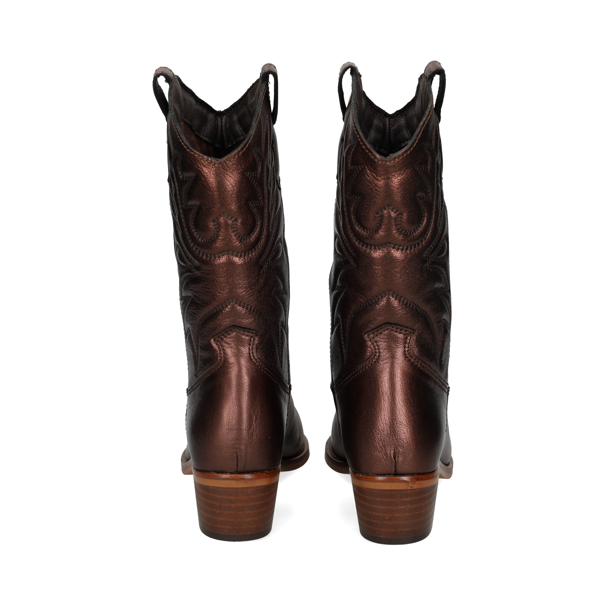 botin-cowboy-metalizada-marron