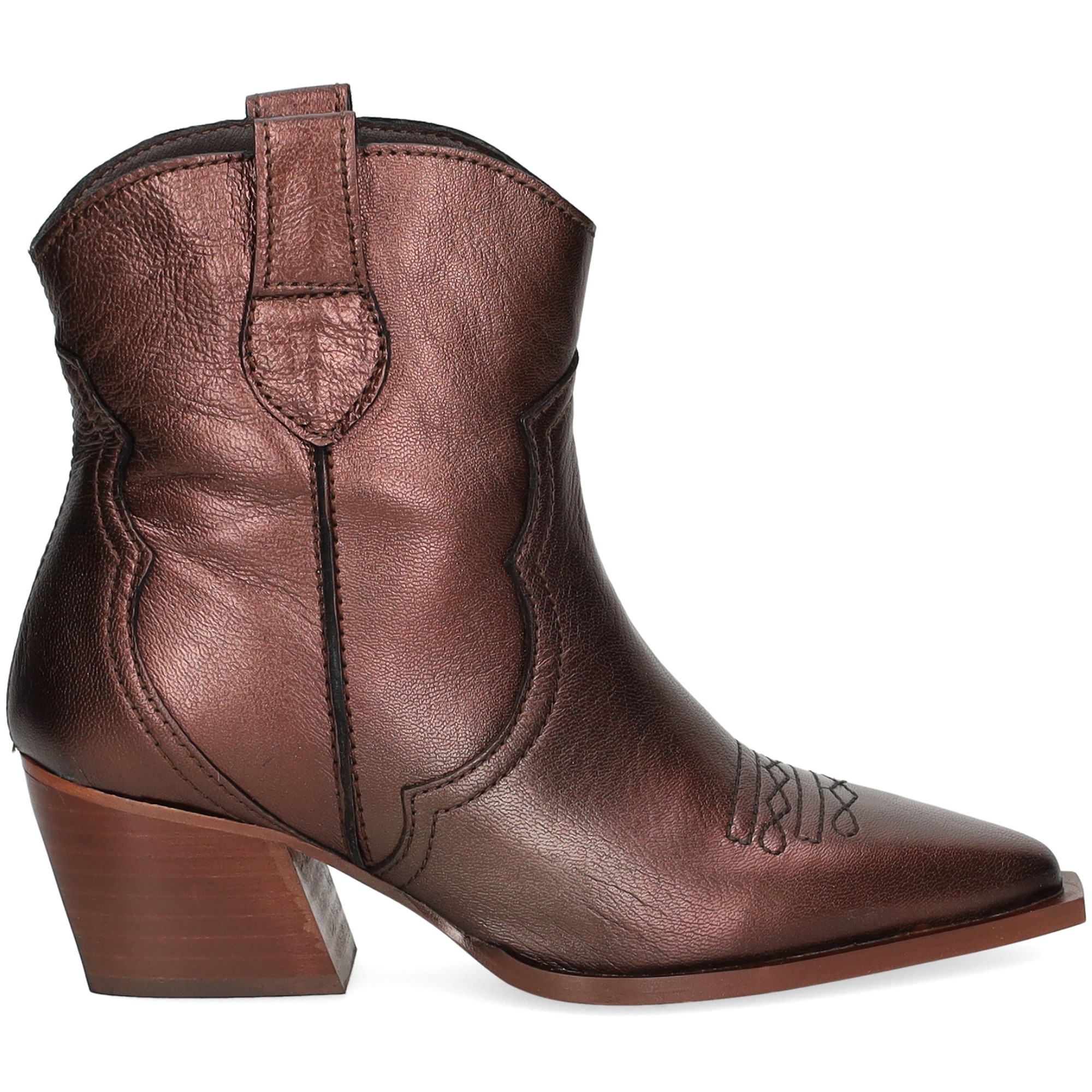 botin-cowboy-marron-metalizado