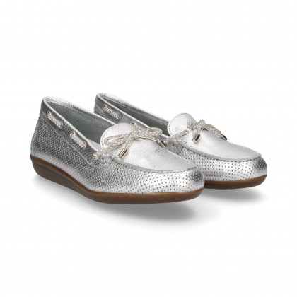 MOCCASIN CHOPPED LOOP MOCCASIN STRASS METALLIC SILVER