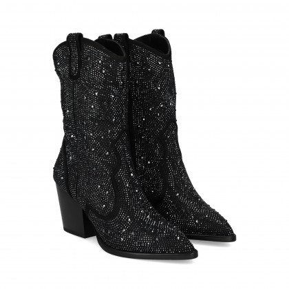 1/2 BOTA COWBOY ANTE STRASS NEGRO