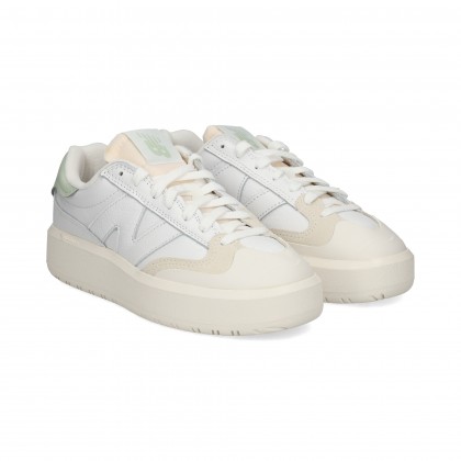 TALON VERDE DEPORTIVO PIEL BLANCO