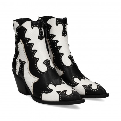 BOTIN COWBOY BLANCO/NEGRO