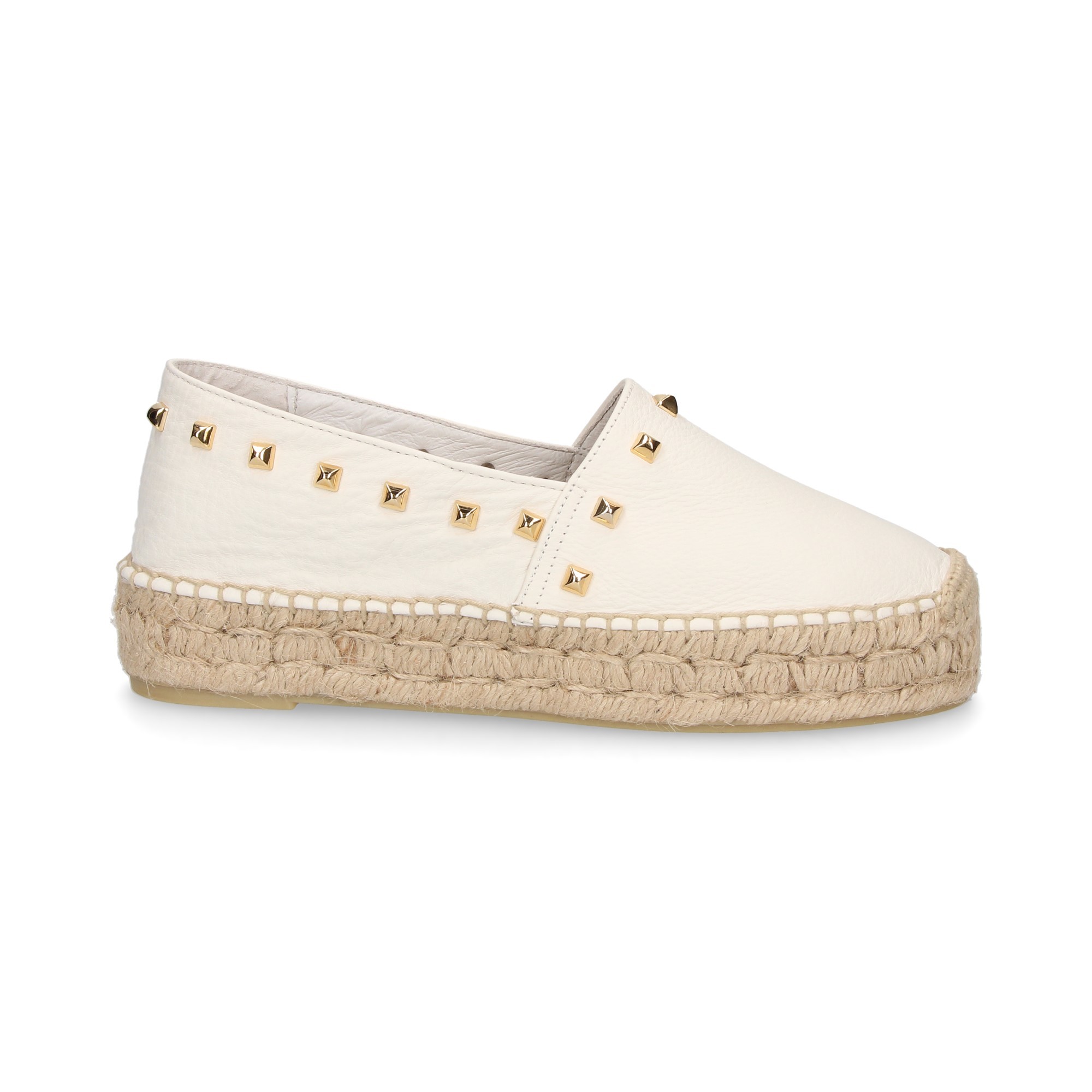 ESPADRILLE EN CUIR ESPADRILLE CLOUTÉ BLANC ESPADRILLE EN CUIR ESPADRILLE