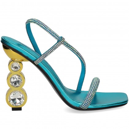 SANDALIA STRAS TURQUESA BLUE ZICORN