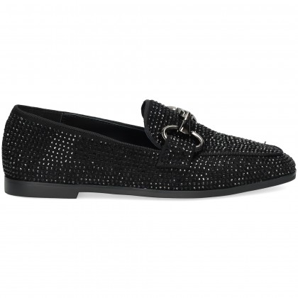 MOCASIN ESLABON TERCIOPELO NEGRO