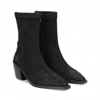 BOTIN TERCIOPELO STRASS NEGRO