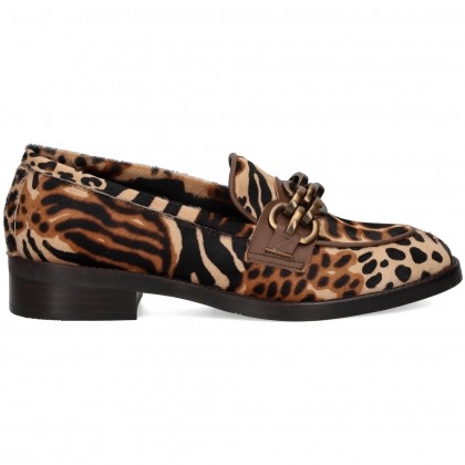 MOCASIN ESLABON ANIMAL PRINT 56 CAMEL