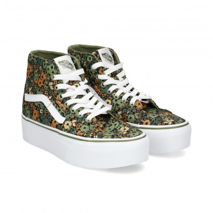 BANDA BLANCO PLAT.BOTIN FLORAL VERDE