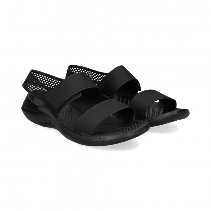 SANDALIA 2 TIRAS VELCRO NEGRO