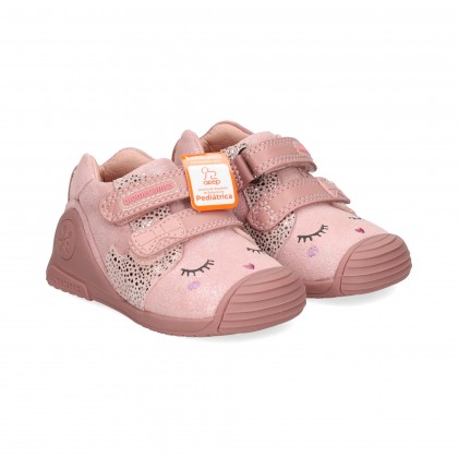 BOTIN 2 VELCROS CARITA ROSA