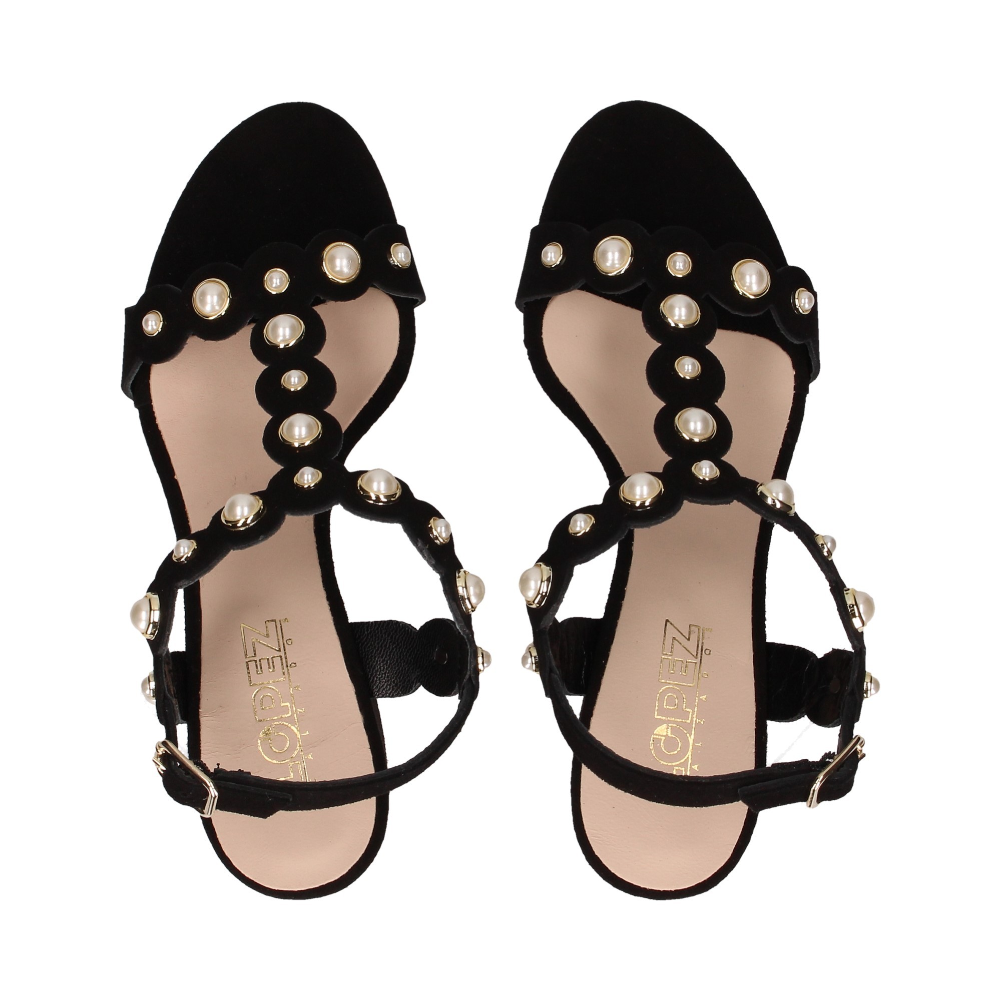 CARMELITE BABY PEARLS EN DAIM NOIR