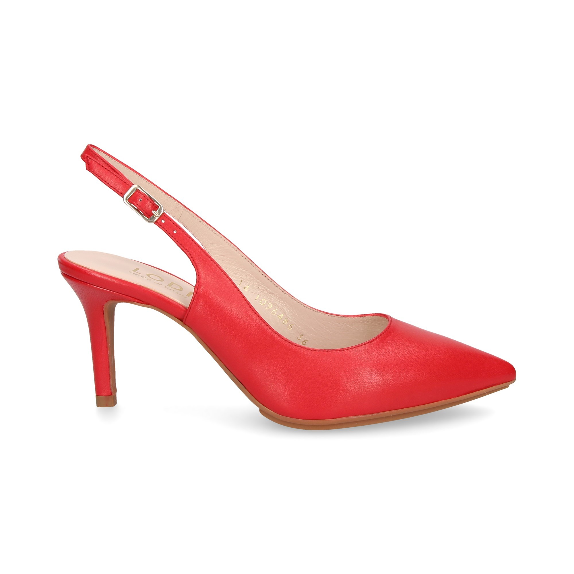 OPEN HEEL LOUNGE ROUGE CUIR ROUGE