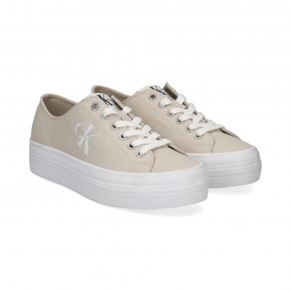 TENIS PLATAFORMA TEXTIL BEIGE