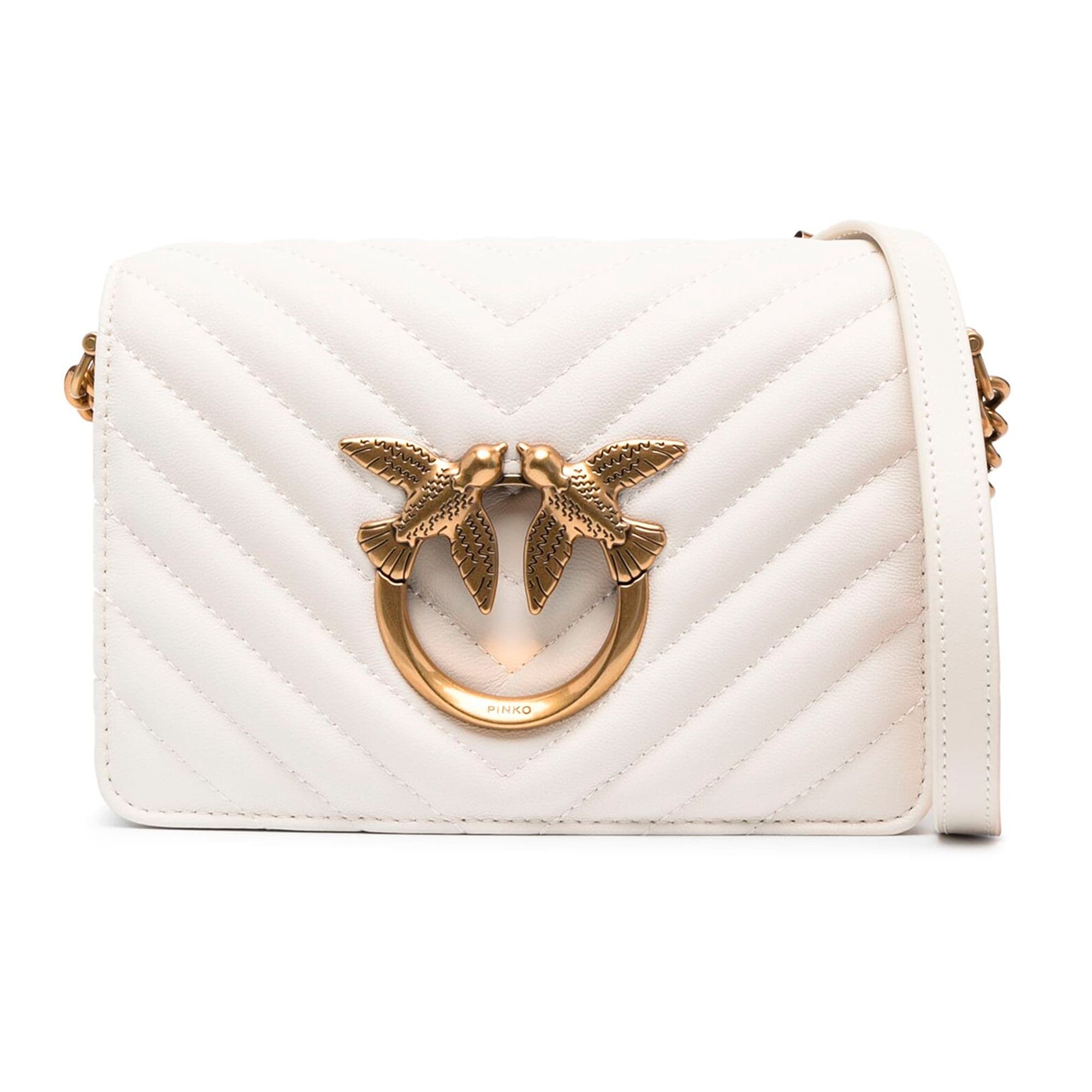 Sac à Main PINKO LOVE ONE - Cuir Blanc - Référence 104528-A29Q-Z14Q-U - Neuf Avec étiquettes Et Boîte