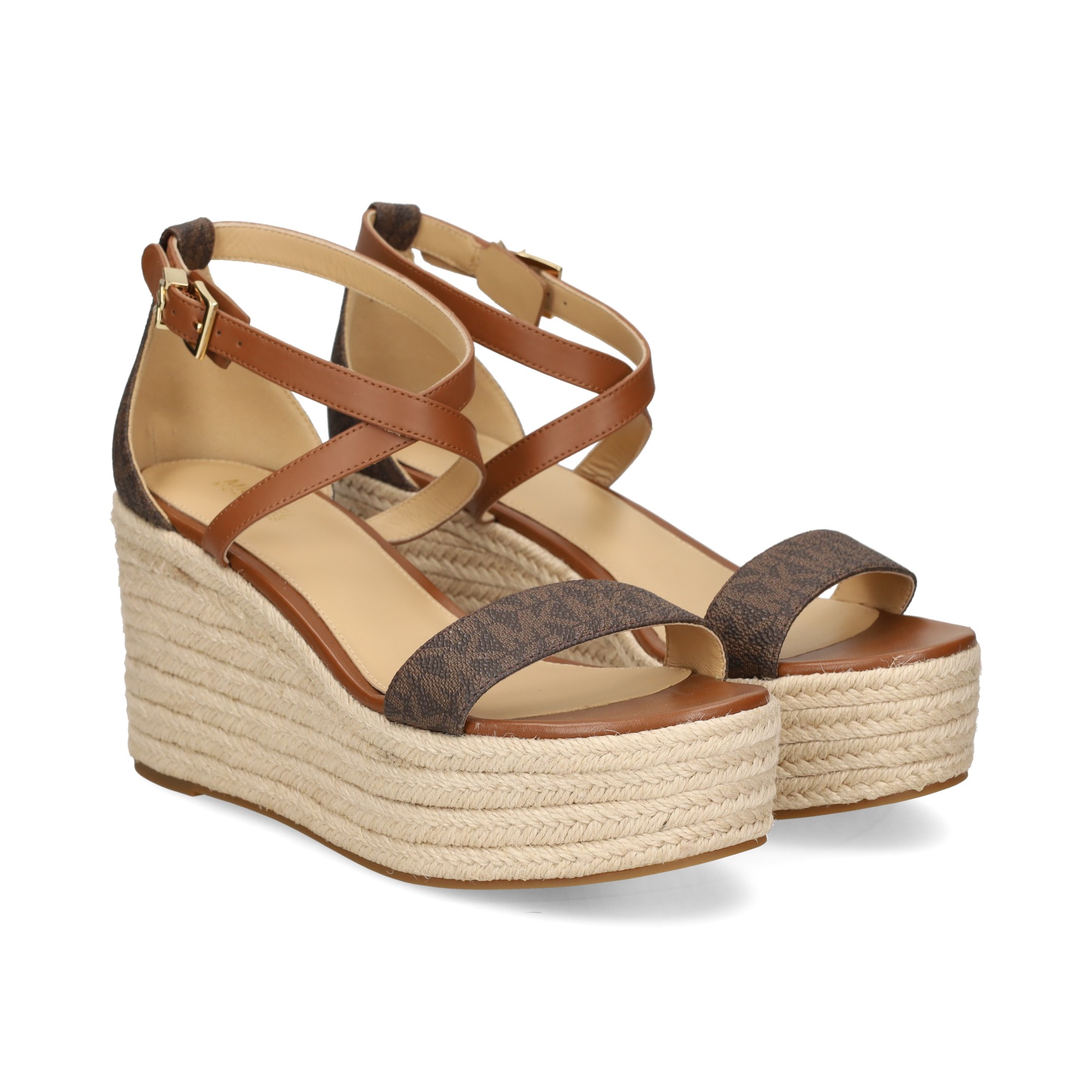 MICHAEL KORS Sandales compensees pour femmes SERENA WEDGE ESPADRILLE 200 BROWN