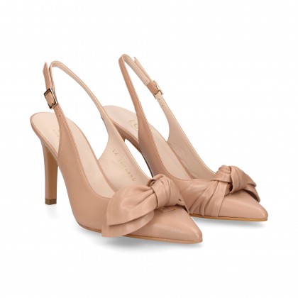 OPEN SALON HEEL KNOT NUDE