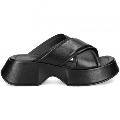 PALA PLATAFORMA CRUZADA PIEL NEGRO 101 NERO