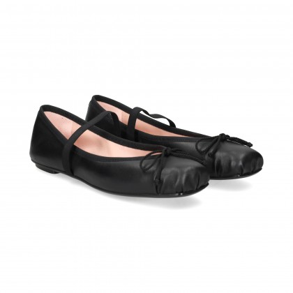 BAILARINA TIRA ELASTICA PIEL NEGRO