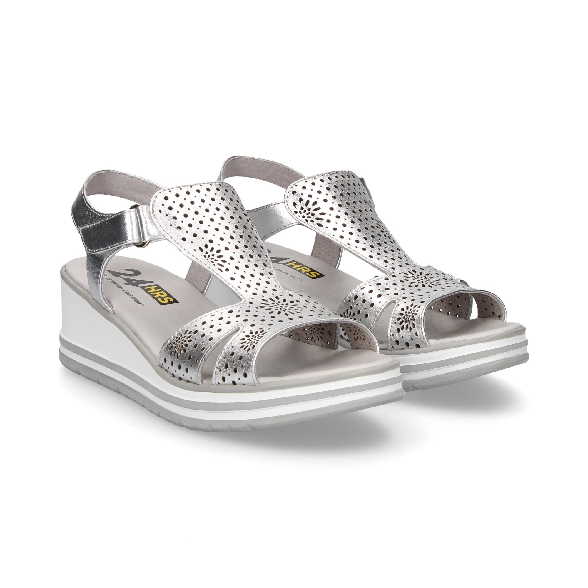WEDGE INSET FRETWORK VELCRO WEDGE SILVER WEDGE SILVER
