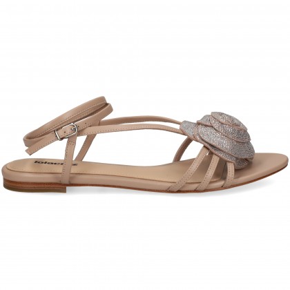 SANDALIA FLOR STRASS ROSA NUDE