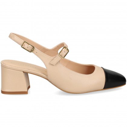 SIN TALON PARTIDO PIEL NEGRO+BEIGE SKIN