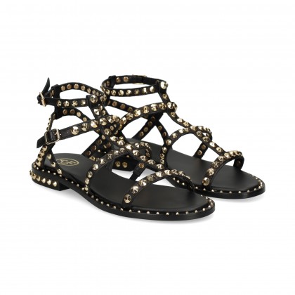 SANDALIA BEBE GILDA TACHAS NEGRO