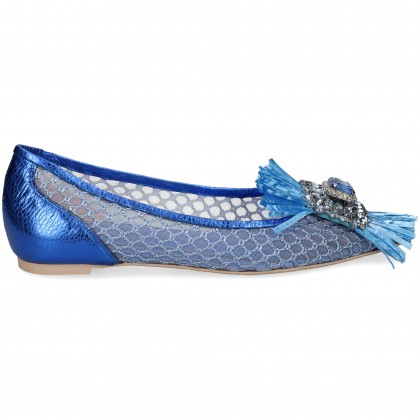 BAILARINA MALLA FLECOS+APLIQUE AZUL BLEU