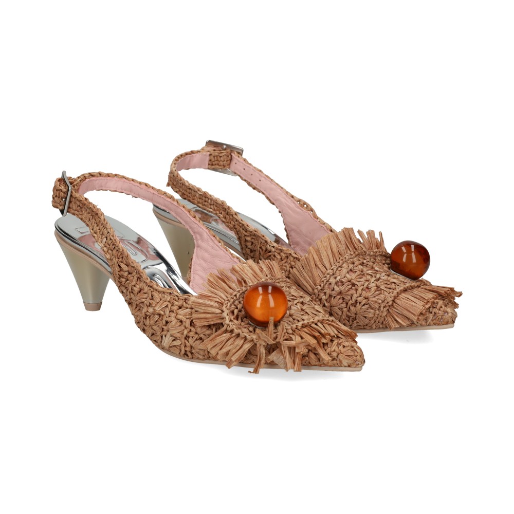 Ras Zapatos De Tacón Medio Mujer - Marrón Talla 39