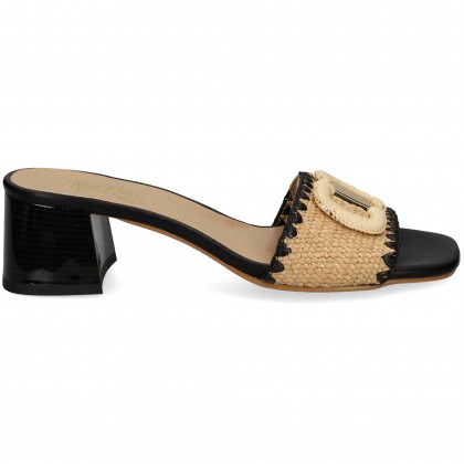 PALA APLIQUE RAFIA NEGRO+72 CAMEL/NEGRO